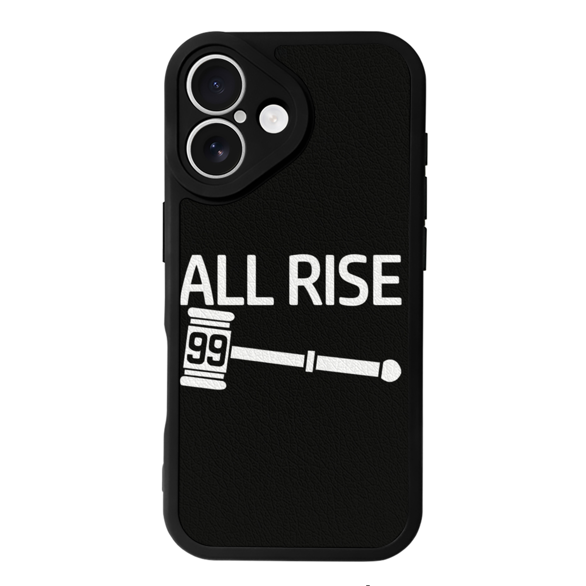 All Rise 99 Aaron Judge IPhone 16 Silicone Leather Case – UV Print, Lambskin Texture – Perfect Fit, Wireless Charging Compatible, Scratch Resistant, Precise Cutouts – Stylish Protection For IPhone 16